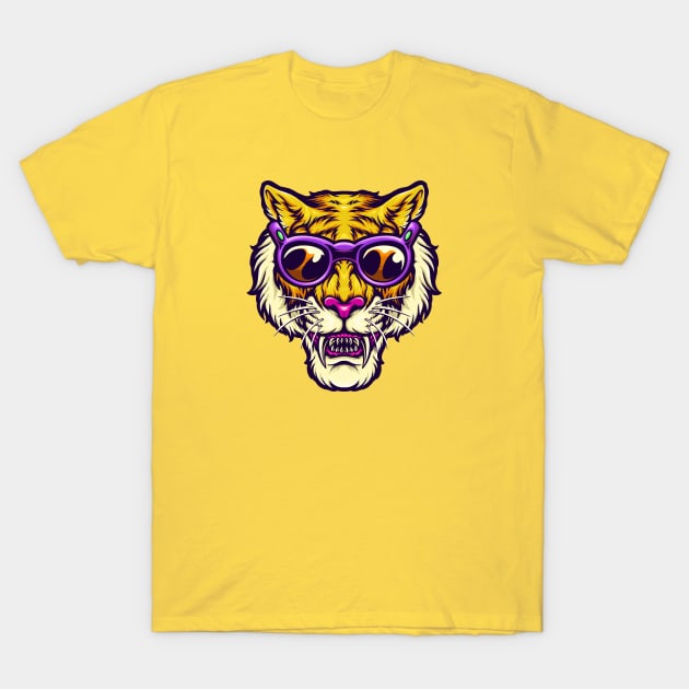 Cool Tiger with Summer Vibes T-Shirt by SLAG_Creative